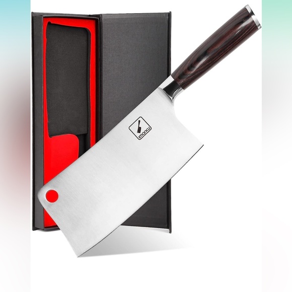 imarku Cleaver Knife 7 Inch Japan High Carbon Stainless Steel Butcher BNIB - Picture 2 of 3